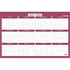 AT-A-GLANCE® BADGE Reversible Erasable Academic and Regular Year 2025-2026 Wall Calendar, Geo, Extra Large, 24" x 36"