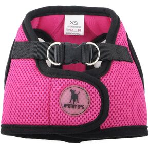 The Worthy Dog Sidekick Harness with Comfy Padded Mesh Velcro Adjustable, Outdoor, Easy Walk Vest - XS, Pink