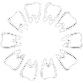 Cute Paper Clips, 100 PCS White Paper Clips, Tooth Shaped Small Papers Clip, Creative Metal Paperclips School Office Supplies for Document Organizing