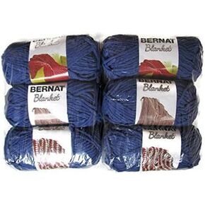 Bernat Blanket Yarn, 5.3oz, 6-Pack (Navy)