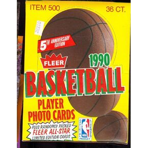 1990-91 Fleer Basketball Card Set Wax Pack Box NBA Michael Jordan