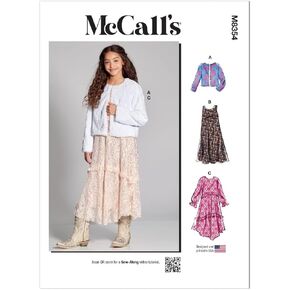 McCall's Girls, Slip Dress and Jacket Sewing Pattern Kit, Design Code M8354, Sizes 7-8-10-12-14, Multicolor
