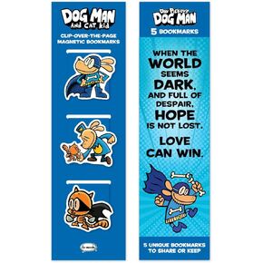 Re-marks “Dog Man and Cat Kid" Collection - 1 Set of 3 Magnetic Page Clips and 1 Set of 5 Multi-Pack Bookmarks