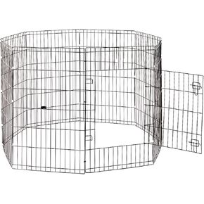 COOVA Foldable Octagonal Metal Dog Pen, Dog Exercise and Playpen, 24 Inches Wide x 24 Inches High, 8 Panels, Black