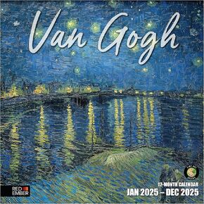 RED EMBER Vincent van Gogh 2025 Wall Calendar 12 Month | 12" x 24" Open | Thick & Sturdy Paper | Giftable | Calendar 2025