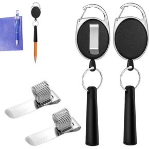 4 PCS Retractable Pencil Holder, Pen Pull for Nurses, Carpenters, Mechanics, Architects, Office Workers