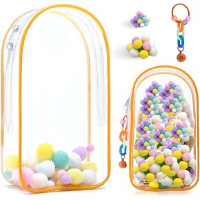 Clear Figure Display Bag with Keychain for LABUBU Doll,Portable Figures Storage Bag,Mini Doll Hanging Blind Box,Single Zipper Closure Dustproof Collectibles Case for Mini Figures 8.2 * 4.6 inch
