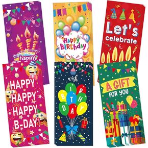Ctosree 150 Pieces Happy Birthday Cash Envelopes Birthday Money Holder for Cash Gift 2.88 x 6.5 Inch Decorative Currency Envelopes for Gift Greeting Card Tips Coins Company Bonuses