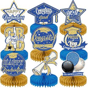 9 PCS Graduation Party Decorations Class of 2025 Centerpieces, Black Green Table Decorations, Congrats Grad Table Toppers for 2025 Graduation Party Decorations