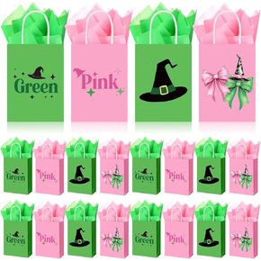 Kolldenn 32 Sets Cartoon Story Birthday Gift Bags Back to School Paper Cow Cloud Blue Sky Goodie Treat Gift Bags Bulk with Tissue Handle for Birthday Baby Shower Party Favors Supplies Decorations