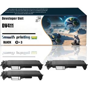 Replacement Parts Developer Unit DV411 Compatible with Konica Minolta bizhub 223 283 36 363 42 423 Printers, Contains Chip and Clear Printing (1 Pack Black)