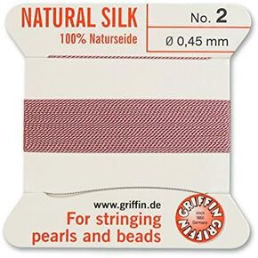 Griffin Bead Cord 100% Natural Silk Dark Pink #2