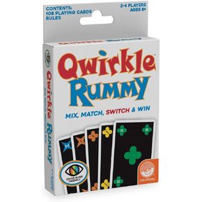 MindWare Qwirkle Rummy Color Blind-Friendly Edition– Easy to Play for Color-Vision-impaired–Family Favorite Card Game Twist on Qwirkle – Fun Brain Challenge – Kids & Adults Strategy – 2-4 Players