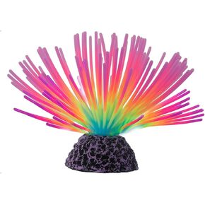 COLORLIFE Glow Rainbow Sea Urchin Aquarium Decor - Realistic Silicone Ornament with Weighted Base for Freshwater & Saltwater Fish Tanks