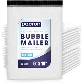 100-Pack Waterproof Poly Bubble Mailers 14.25 x 20 - Thick, Durable, Instant Seal Envelopes with Strong Adhesive - Protective Shipping Mailers for Jewelry, Cosmetics, SD Cards, USB Cables