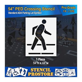 استنسل الرصيف - 54 بوصة - مقابلة المشاة - 54 "× 44" × 1/8 "(128 مل) - Pro -Rgrad