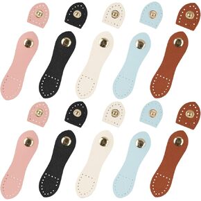 10 Sets Leather Snap Buckles, Sew on Leather Fasteners Tab Closures Buckle for Wallet Bags for Diy Craft