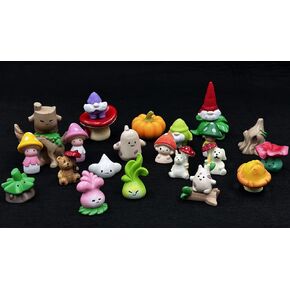 Geiomoo Mini Resin Crafts Set, Mixed Miniature Accessories for DIY Landscape Home Fish Tank Decors (25 Pcs)