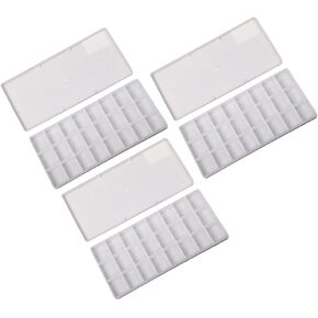 Gadpiparty 3Pcs Compartment Color Mixing Box Pigment Storage Fixing Plate for Watercolor Painting for Artists Students and DIY Crafts Durable Easy to Use