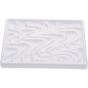 DOITOOL 1Pc Wave Design Porcelain Mixing Tray Lightweight Paint Palette for Mixing Cleanup for Watercolor Acrylics Art Tool for Hobbyists