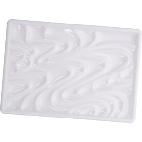 NUOBESTY 1Pc Lightweight Wave Paint Tray Imitation Porcelain Palette for Watercolor Mixing Multi Pigment Plate for Art Projects Crafts and Makeup Parties