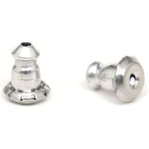 Studex Sterilized Bullet Clutch Earring Backs – Surgical Stainless Steel Earring Backs Replacements, Extra Comfort for Heavy Earrings (Pack of 8)