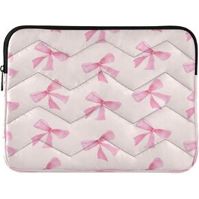 Pink Bow Laptop Sleeve Case 14 inch, Shockproof Protective Computer Cover, Portable Laptop Bag Compatible with 13-14 inch