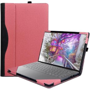 Laptop Case Cover for Lenovo Yoga Slim 7 14IMH9 & for 14 inch Slim 7i Gen9,PU Leather Notebook PC Bag Sleeve Accessories with Thermal Vent and Pen Holder (Dark Blue)