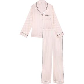 Victoria's Secret Satin Pajama Set, Long Sleeve Button Down Shirt & Pants, Sleepwear for Women (XS-XXL) in Kuwait