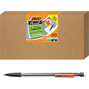 BIC Xtra-Smooth Mechanical Pencil, Clear Barrel, Medium Point (0.7mm), 320-Count, Bulk Supplies For The Classroom or Office