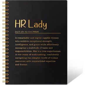 HR Lady Definition 160 Pages Hardcover Blank Spiral Notebook, Funny HR Coworker Gift for Christmas, Human Resources Gift for HR Manager, HR Humor Office Notebook Gifts, HR Appreciation Gifts