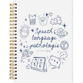 Preppy Speech Therapy Spiral Notebook, Speech Language Pathologist SLP Gifts, Therapy Journal for Therapists Therapists Counselors Social Workers, Audiologist Journal for Women, 5.5x8.3