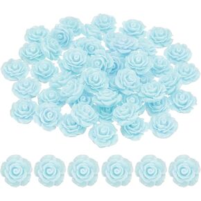 PATIKIL 20mm Rose Flower Resin Cabochon, 50 Pcs Mini Rose Flower Flatback Resin for Scrapbooking DIY Crafts Phone Case Decor Jewelry Making, White