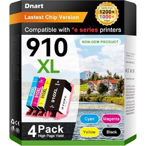 910XL Ink Cartridges Replacement for HP 910 910xl Ink Cartridge Compatible with HP OfficeJet Pro 8015e 8028e 8025e 8022e 8035e 8020 8035 8010 8028 8025 Printer 4 Combo Pack | Black Cyan Magenta Yellow