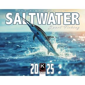 2025 Saltwater Fishing Wall Calendar 16-Month X-Large Size 14x22, Best Saltwater Sport Fish Calendar by The KING Company-Monster Calendars (2025 Saltwater Wall Calendar)