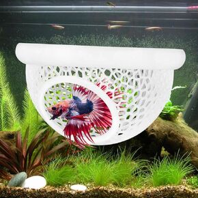3D-Printed Floating Betta Hide & Shammock – Aquarium Cave, Feeding Ring, Resting Spot for Bettas, Shrimp, Corydoras | Eco-Safe PLA, Stress-Free Fish Tank Decor, Nano Tank Accessories