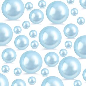 260Pcs Turquoise Glossy Beads for Centerpiece Decor, Teal Pearl Vase Filler, Large Bead for Makeup Brush, No Hole Round Pearl Bead for Wedding Birthday Christmas Party Home Decor(18mm 14mm 6mm) in Kuwait