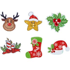Ciieeo 50pcs Mixed Pattern Wooden Buttons Cartoon Christmas Embellishments for DIY Crafts Great for Clothing Bags Dolls and Holiday Projects
