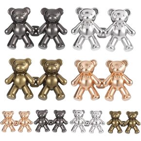 8 Pcs Bear Pant Waist Tightener, Bear Pants Button Tightener, No Sew Jeans Button Pins, Detachable Tighten Buckles Cute Bear Pant Clip for Loose Pants Skirt Women