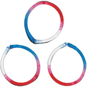 Fun Express Red, White and Blue Glow Sticks Bracelets - Bulk 50 Pack - Fourth of July Party Favors and Handouts