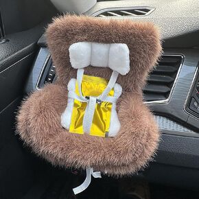 Car Seat for La Bubu,with Soft Fluffy Cushion、Car Seat Air Vent for La Bubu ，Cute and Functional Car Ornament for Lbbu Fans and Doll Collectors(Beige)