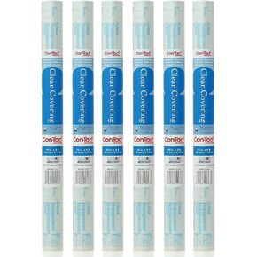 Con-Tact Brand Self-Adhesive Covering, Clear, 18" x 9 ft, 6 Rolls