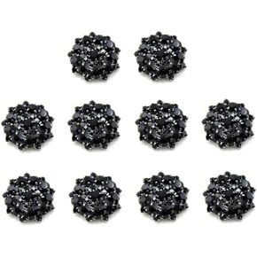 5 Pcs Black Rhinestone Buttons Shank Diamante Accessories DIY for Wedding Decoration Sewing Clothing Buttons Supplies 22mm