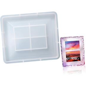 Square Photo Frame Mold Silicone Frame DIY Resin Mold Ornament Display Stand Gummy Molds Chocolate Molds Chocolate Moulds Fondant Crafting Supplies White Crystal Epoxy
