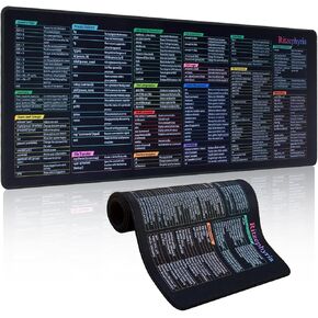Linux Cheat Sheet Mouse Pad XL – Large Desk Mat with Shortcuts & Formulas – Terminal Shortcut Pad for Office, Programming, Study, Gaming (31.5" x 11.8")