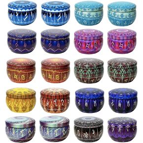 24 pcs 12 Constellation Patterns Candle Tins for Candle Making Empty Candle Jars with Lids Candle Containers