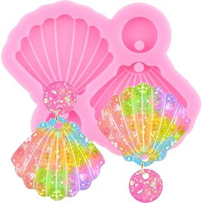 Shell Earrings Mold Shell Earring Silicone Mold Resin Casting Molds for DIY Jewelry Making Pendant Necklace Decoration Craft