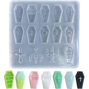 Halloween Silicone Resin Mold Tiny Coffin Shape Mold Filling Craft Quicksand Filler Resin Mold Making Handmade Craft