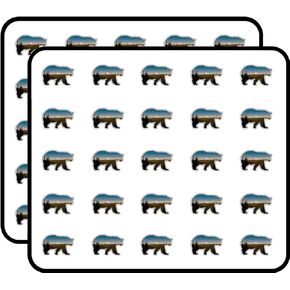 Bear Sunset Animal Art Decor Sticker for Scrapbooking, Calendars, Arts, Kids DIY Crafts, Album, Bullet Journals 50 Pack