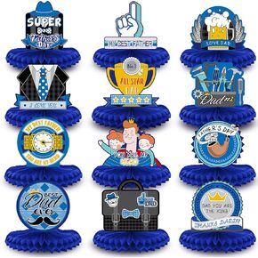 Joy Bang 12Pcs Fathers Day Decorations, Happy Fathers Day Centerpieces Table Decorations for Party Fathers Day Crafts for Kids Fathers Day Party Supplies Favors Activities Decorations Gifts